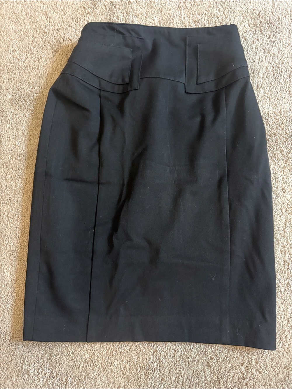 Express Black High-Rise Pencil Skirt with Waist Panel Detail